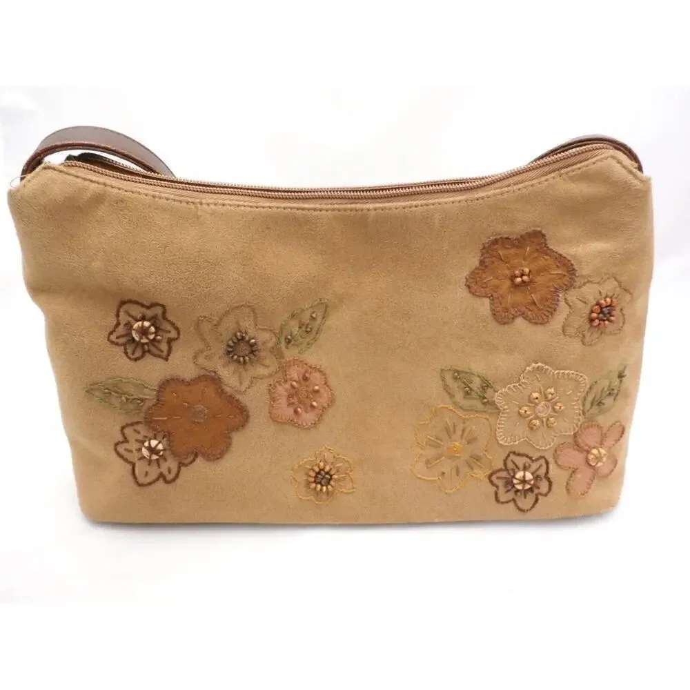 Cappelli Straworld Handbag Ultra Suede 2003 Shoulder Bag Purse Applique
